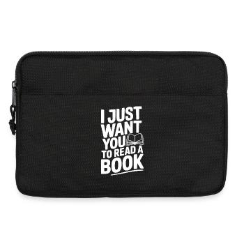 Je veux juste que tu lises un livre - Sacoche pour ordinateur portable 13 pouces - noir - Devant
