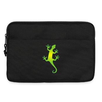 lézard manga vert et jaune - Sacoche pour ordinateur portable 13 pouces - noir - Devant