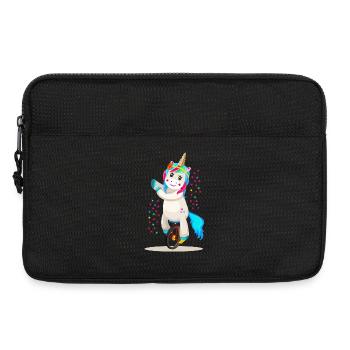 Unicorn unicorn on a unicycle - Laptop bag 13" - black - Front
