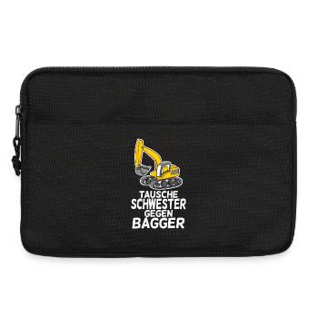 Tausche Schwester gegen Bagger - Laptoptasche 13" - Schwarz - Vorne
