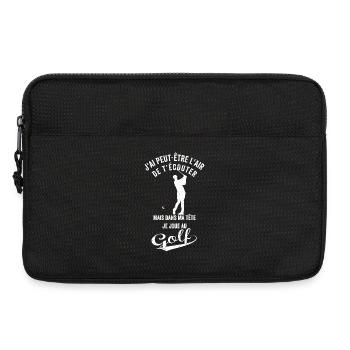 Golf Humour dans Ma Tête Je joue au Golf - Sacoche pour ordinateur portable 13 pouces - noir - Devant