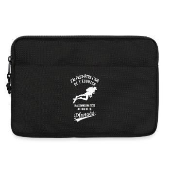 Plongée Humour dans Ma Tête Je fais de la Plongée - Sacoche pour ordinateur portable 13 pouces - noir - Devant