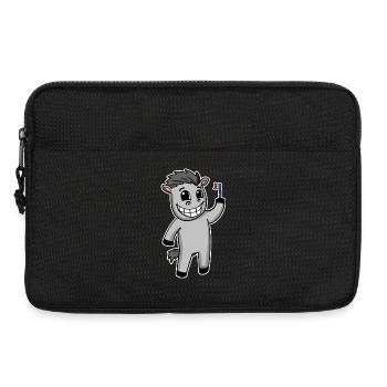 Pferd mit Zahnbürste - Laptoptasche 13" - Schwarz - Vorne