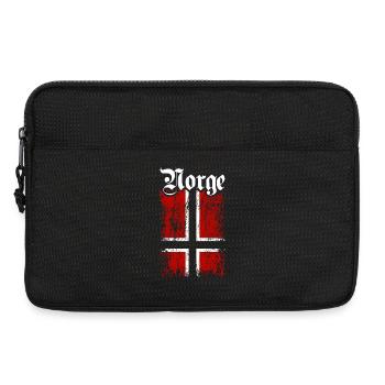 Norge | Norwegen mit Norwegischer Flagge - Laptoptasche 13" - Schwarz - Vorne