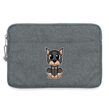 Doberman Dog Propriétaire de chien - Sacoche pour ordinateur portable 13 pouces - gris chiné - Devant