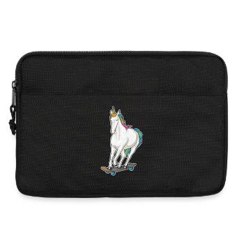 Einhorn Skater Skateboard - Laptoptasche 13" - Schwarz - Vorne