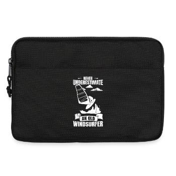 Never underestimate an old windsurfer - Laptop bag 13" - black - Front