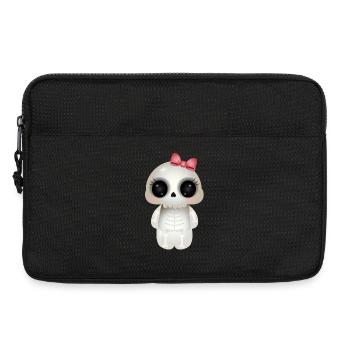Crâne mignon avec nœud rose - Sacoche pour ordinateur portable 13 pouces - noir - Devant