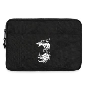 Weißer Tribal Fantasy Fuchs - Laptoptasche 13" - Schwarz - Vorne