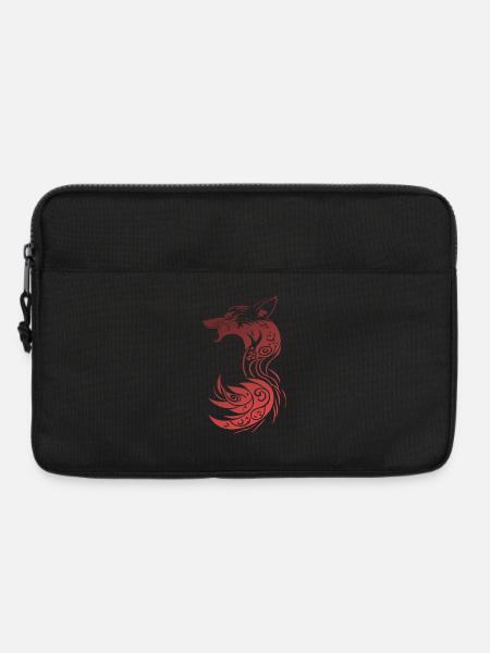 Red Tribal Fantasy Fox - Laptop bag 13" - black