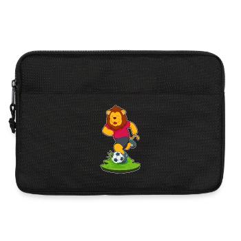 Löwe Fußballspieler Fußball - Laptoptasche 13" - Schwarz - Vorne