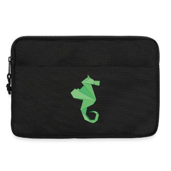 abstract seahorse badges in origami style - Laptop bag 13" - black - Front