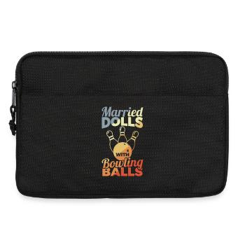 Bowling Mädchen - Laptoptasche 13" - Schwarz - Vorne