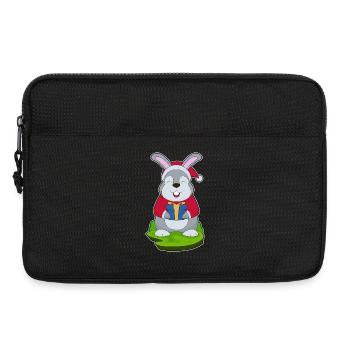 Bunny Christmas Santa Hat - Laptop bag 13" - black - Front