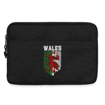 Flagge von Wales, walisischer Stolz - Laptoptasche 13" - Schwarz - Vorne