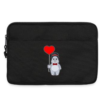 Hippopotamus Groom Balloon Wedding - Laptop bag 13" - black - Front