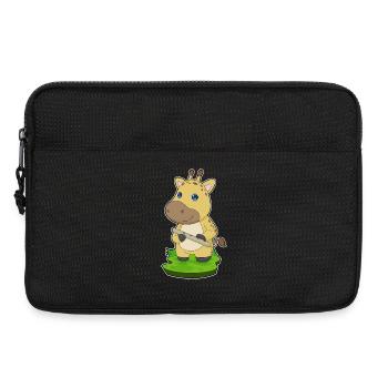 giraffe, musician, flute, music - Laptop bag 13" - black - Front