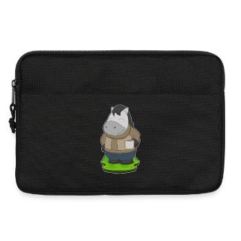 Pferd Tasse Kaffee - Laptoptasche 13" - Schwarz - Vorne