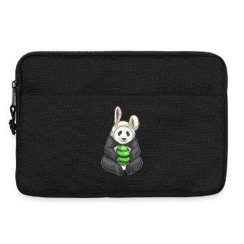 Oreilles de lapin de Pâques panda - Sacoche pour ordinateur portable 13 pouces - noir - Devant