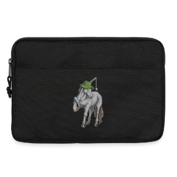 Pferd Angler Angelrute Angeln - Laptoptasche 13" - Schwarz - Vorne