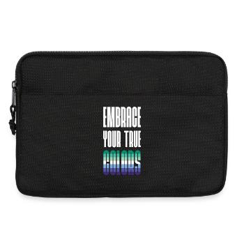 Mois de la fierté LGBT - Embrassez vos vraies couleurs - Gays - Sacoche pour ordinateur portable 13 pouces - noir - Devant