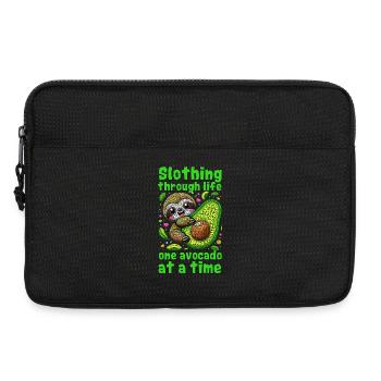 KAWAII SLOTH ET AVOCADO : PARESSEUX DANS LA VIE - Sacoche pour ordinateur portable 13 pouces - noir - Devant