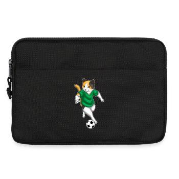 Chat Joueur de football Football - Sacoche pour ordinateur portable 13 pouces - noir - Devant