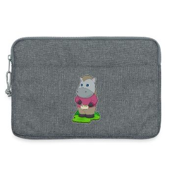 Pferd Koch Schüssel Kochen - Laptoptasche 13" - Grau meliert - Vorne
