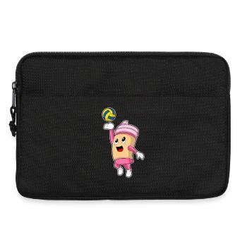 Kaffee Volleyballspieler Volleyball - Laptoptasche 13" - Schwarz - Vorne