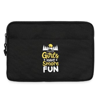 Camping Mädchen Camper - Laptoptasche 13" - Schwarz - Vorne