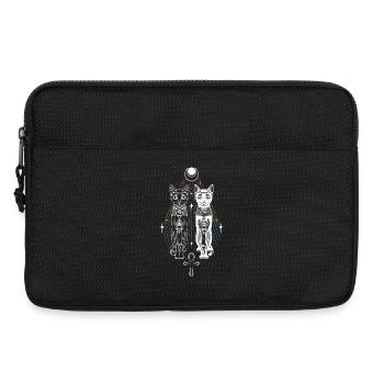 Deux Chats Bastet Dualité Ankh Chat Déesse - Sacoche pour ordinateur portable 13 pouces - noir - Devant