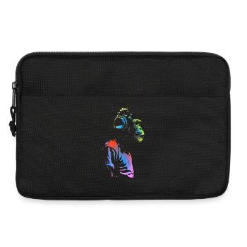 Singe avec des écouteurs 🎧 - Sacoche pour ordinateur portable 13 pouces - noir - Devant