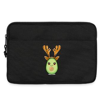Christmas Avocado Reindeer Antlers - Laptop bag 13" - black - Front