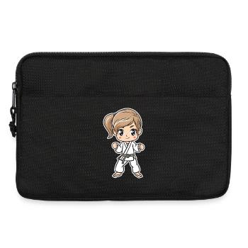 Karate Mädchen Comic - Laptoptasche 13" - Schwarz - Vorne