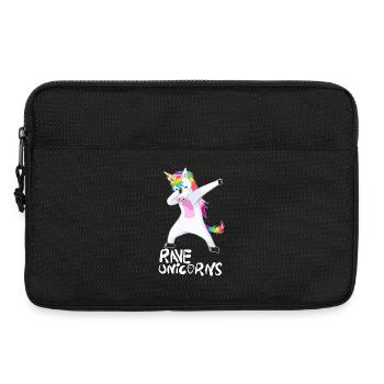Logo Rave Unicorns White Text - Laptop bag 13" - black - Front