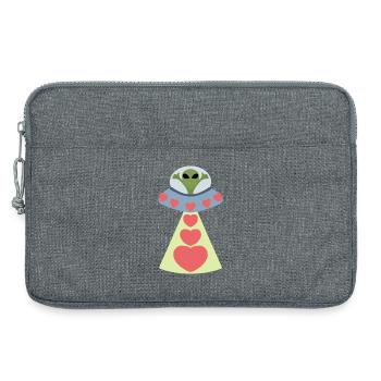 Space Love Alien Valentine - Laptop bag 13" - heather grey - Front