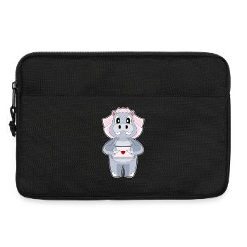 Hippopotamus Bridal Letter Wedding - Laptop bag 13" - black - Front