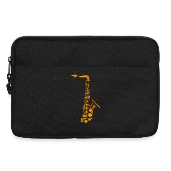 Saxophone Pixel Art - Sacoche pour ordinateur portable 13 pouces - noir - Devant