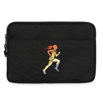 Coureuse Fille Style Rétro - Sacoche pour ordinateur portable 13 pouces - noir - Devant
