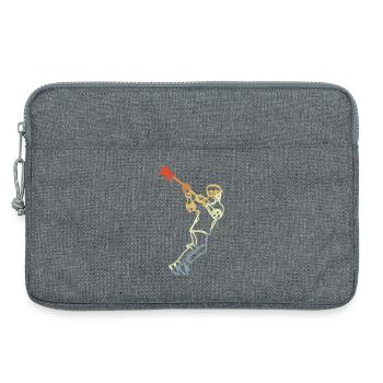 Lacrosse Player Retro - Laptop bag 13" - heather grey - Front