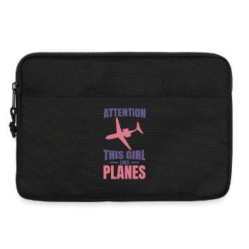 Fille de l’avion - Sacoche pour ordinateur portable 13 pouces - noir - Devant