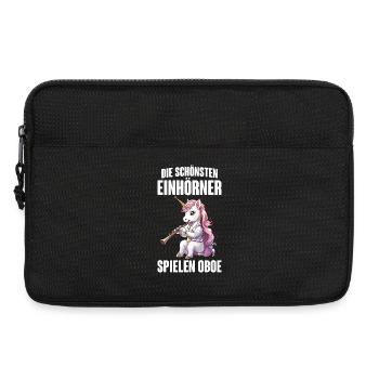 Die schönsten Einhörner spielen Oboe für Oboistin - Laptoptasche 13" - Schwarz - Vorne