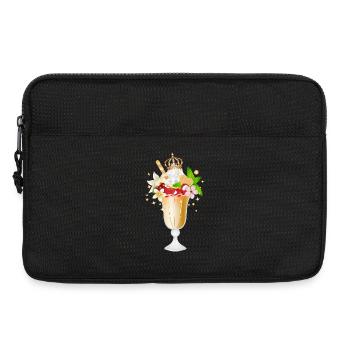 Coupe glacée – délicieux motif de dessert avec couronne - Sacoche pour ordinateur portable 13 pouces - noir - Devant