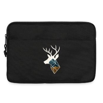 Geometric Deer with Mountain Motif - Laptop bag 13" - black - Front