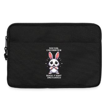 Soziale Begegnung: Bosskampf | Introvertiert Humor - Laptoptasche 13" - Schwarz - Vorne