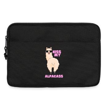 Kiss my Alpacass - lustiges Alpacashirt - Laptoptasche 13" - Schwarz - Vorne