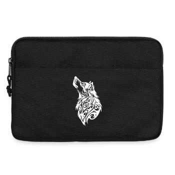 Tatouage tribal de loup - Sacoche pour ordinateur portable 13 pouces - noir - Devant