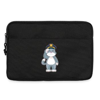 chat policier chapeau de police police - Sacoche pour ordinateur portable 13 pouces - noir - Devant