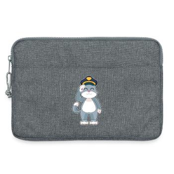 chat policier chapeau de police police - Sacoche pour ordinateur portable 13 pouces - gris chiné - Devant