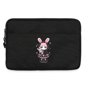 Coffee First Mercy Later Anime Girl Cyberpunk - Laptop bag 13" - black - Front